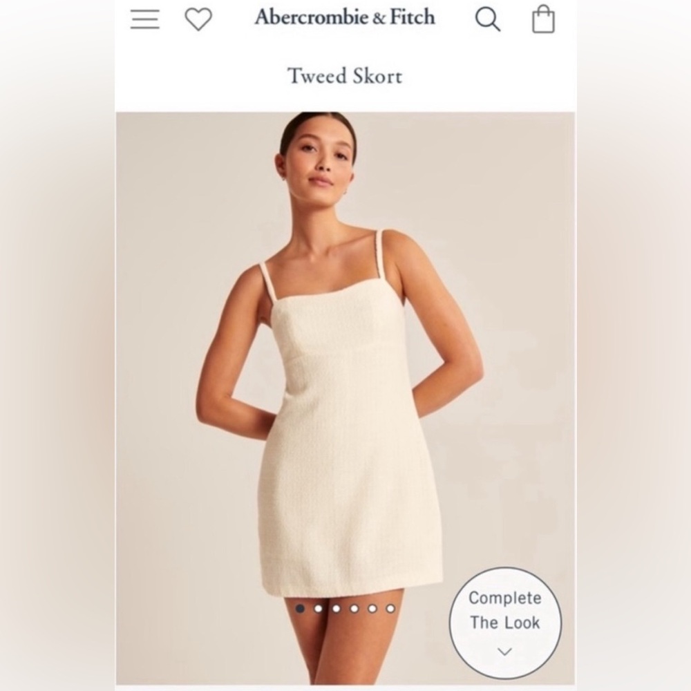 Abercrombie & Fitch Cream Tweed Skort Dress (M)